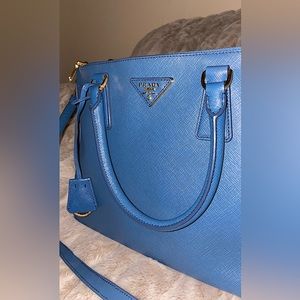SOLD Authentic preloved saffiano lux medium galleria double zip bag.